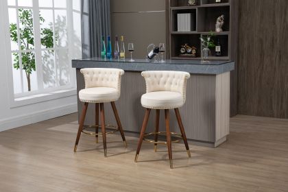 COOLMORE Swivel Bar Stools with Backrest Footrest , with a fixed height of 360 degrees (Color: as Pic)